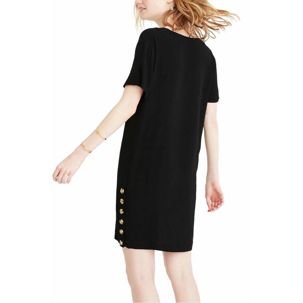 Madewell Black Side Button Dress